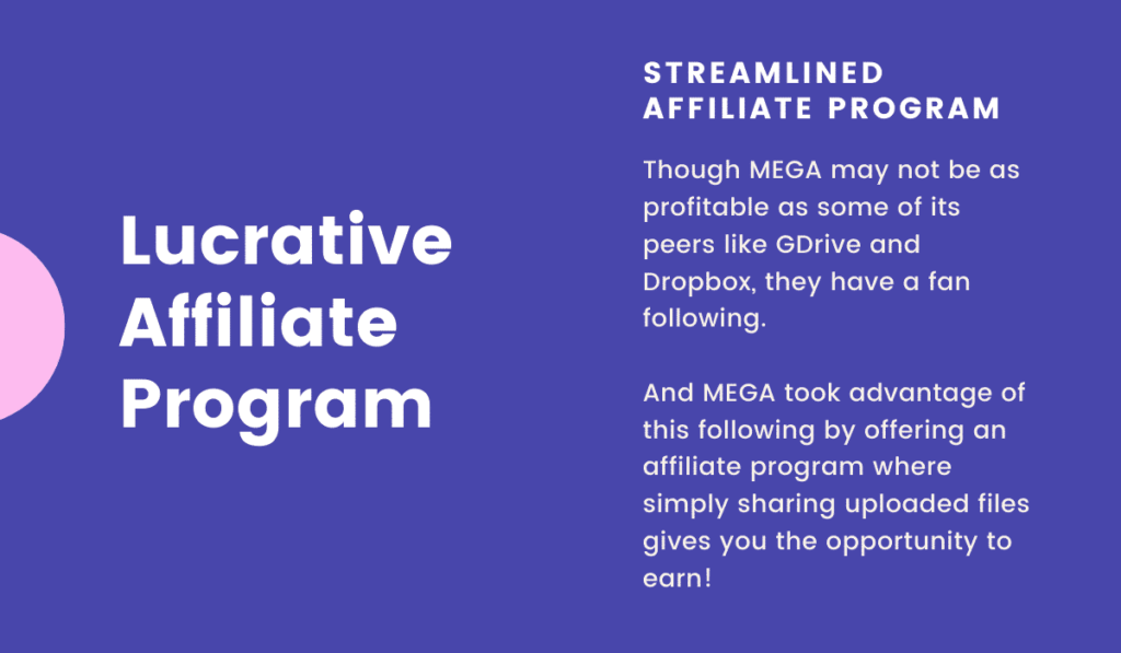 MEGA business model offers a lucrative affiliate program