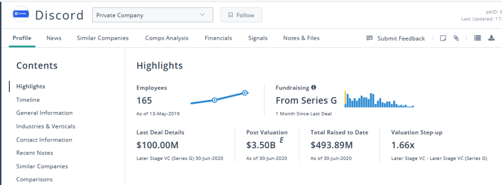 Discord funding and Valuation statistics graphic