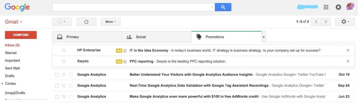 Gmail Inbox Advertising