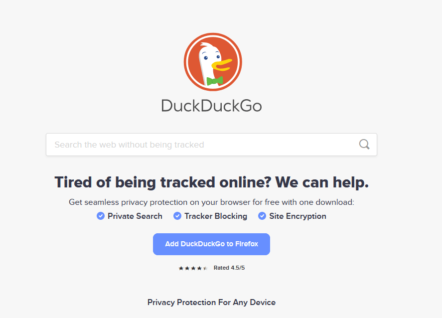 How does duckduckgo make money? Duckduckgo business model case study - home page image
