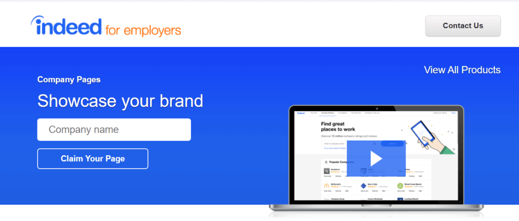 indeed branded company page