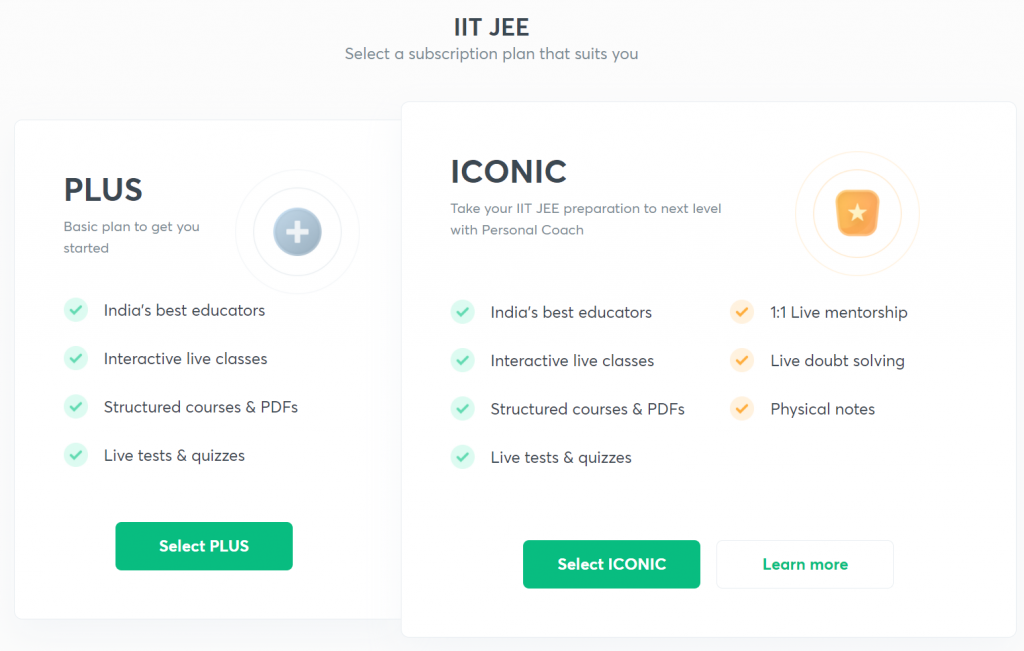 Unacademy - subscription plans business model 